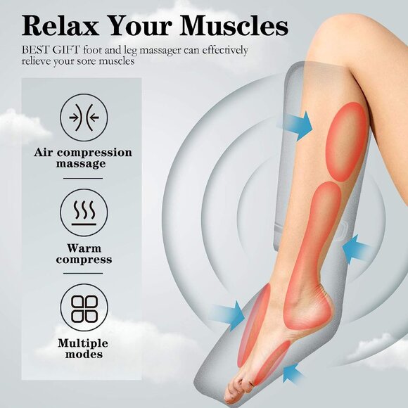 Foot and Leg Massager with Heat, Best Gifts for Mom, Dad, Women, Men and Elders - Picture 4 of 7